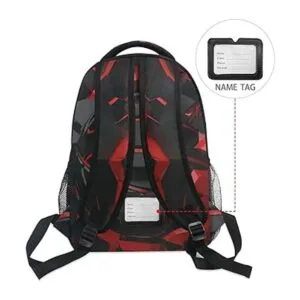 Krafig Mochila de baloncesto roja y negra para niños y_6