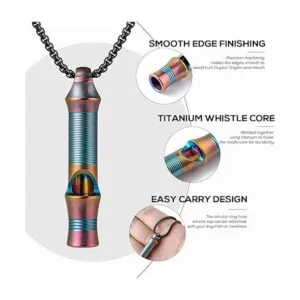 TISUR Llavero de emergencia de titanio silbatos de_4