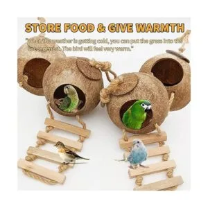 Tfwadmx Piel de coco con escalera jaula colgante de fibra_4