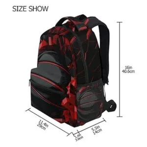 Krafig Mochila de baloncesto roja y negra para niños y_4