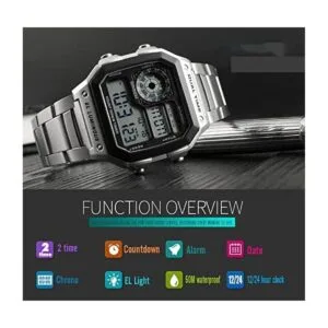 PASOY Reloj digital multifunción para hombre con alarma de_6