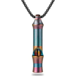 TISUR Llavero de emergencia de titanio silbatos de_1