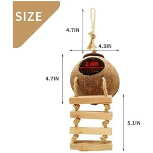 Tfwadmx Piel de coco con escalera jaula colgante de fibra_5