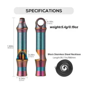 TISUR Llavero de emergencia de titanio silbatos de_5