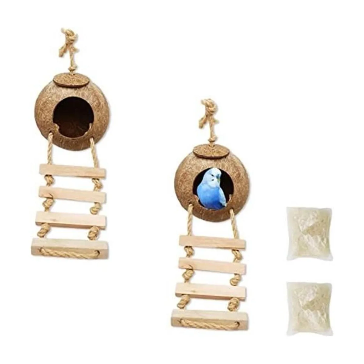 Tfwadmx Piel de coco con escalera jaula colgante de fibra_1