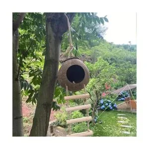 Tfwadmx Piel de coco con escalera jaula colgante de fibra_6