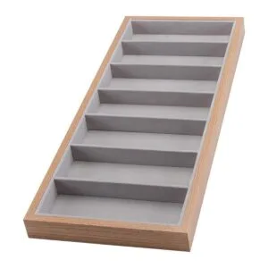 Homeanda 7 rejillas marco de madera gris terciopelo gafas_2