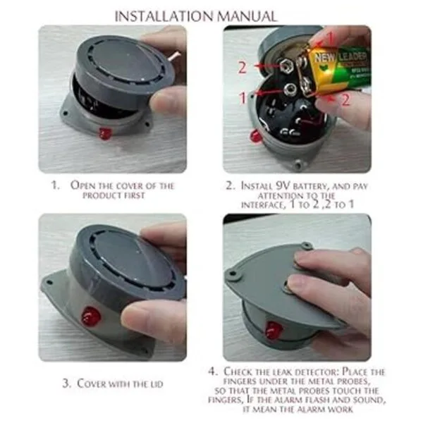 Detector de fugas de agua paquete de 2 alarma de agua_6