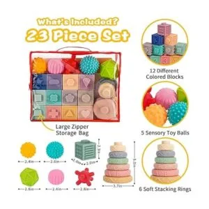 Springflower Juguetes Montessori 3 en 1 para bebés de 0 a_2