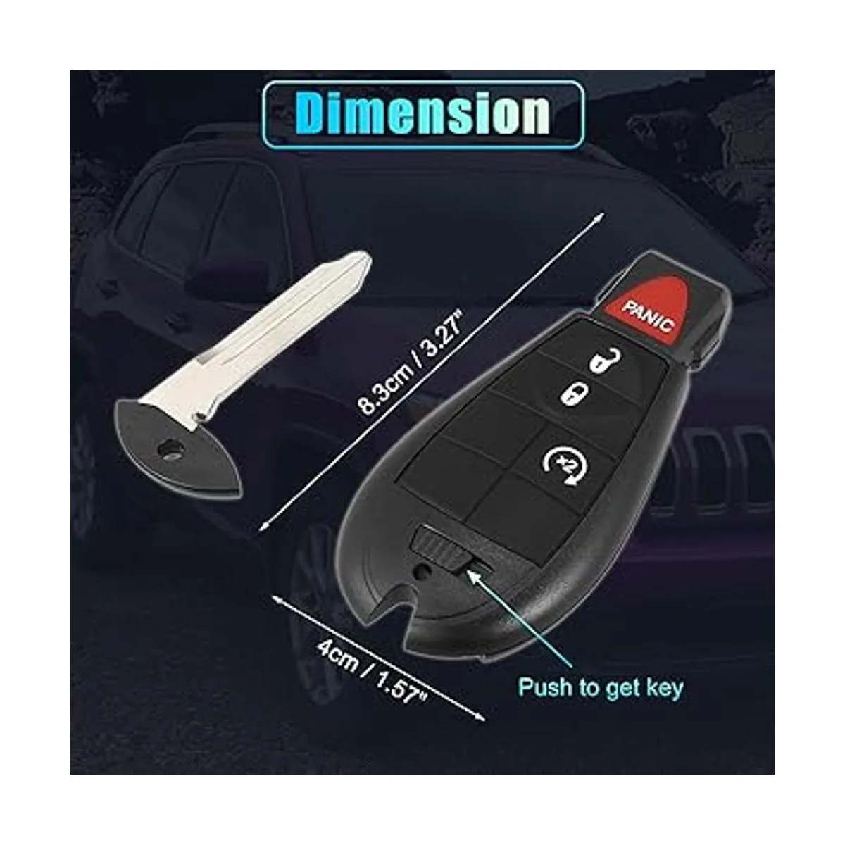 X AUTOHAUX Llavero remoto de repuesto para entrada sin_6