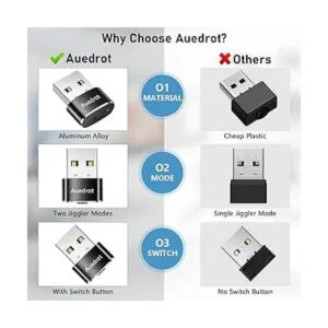 Mouse Jiggler Undetectable Metal USB Mouse Mover con botón_4