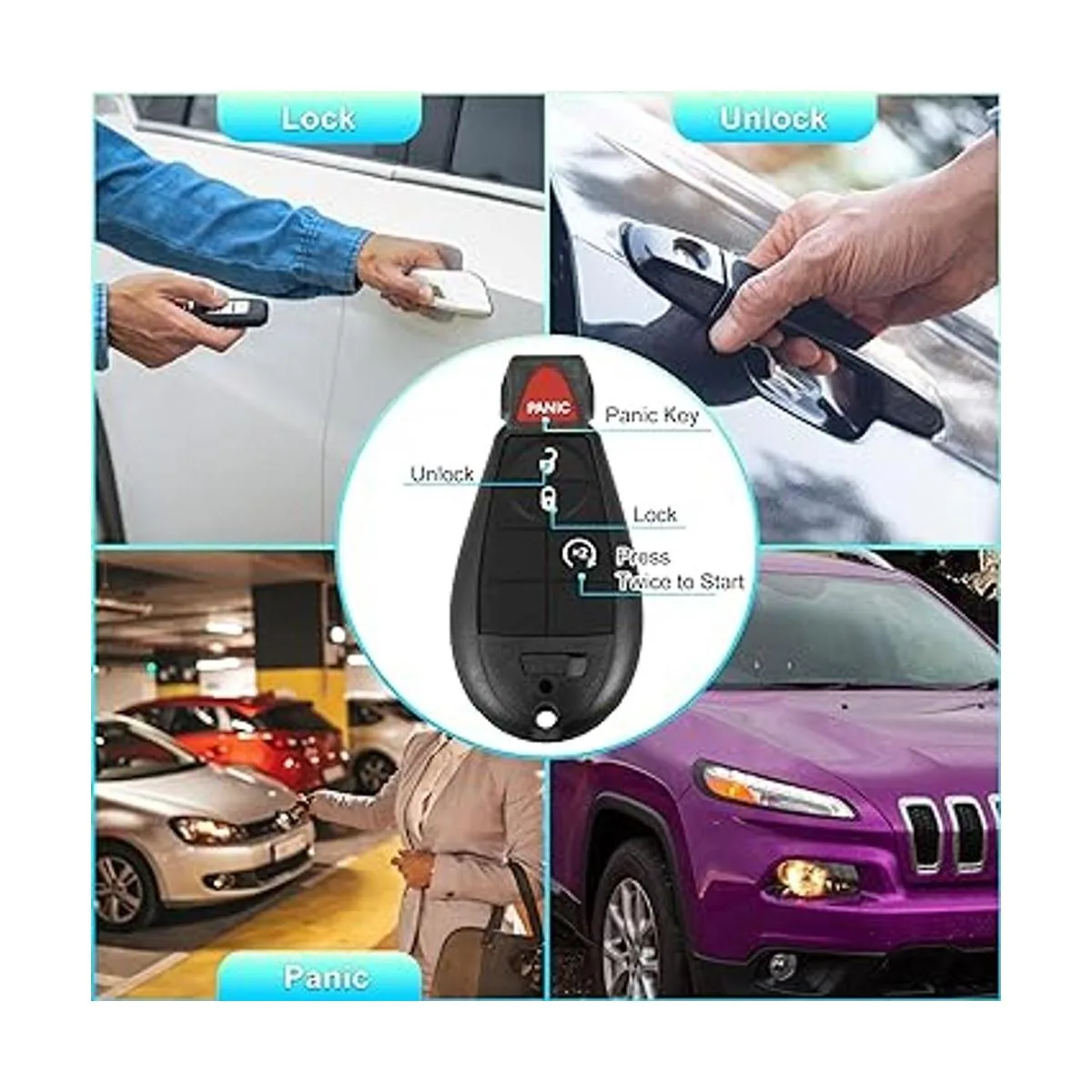 X AUTOHAUX Llavero remoto de repuesto para entrada sin_3