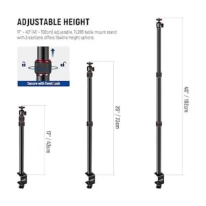 NEEWER Soporte de escritorio extensible para cámara con_2