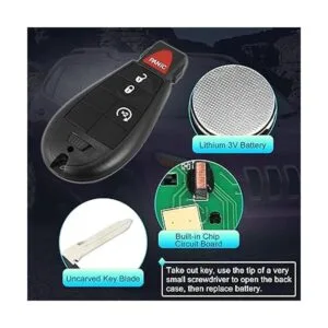 X AUTOHAUX Llavero remoto de repuesto para entrada sin_4