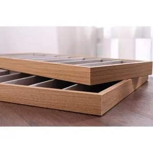 Homeanda 7 rejillas marco de madera gris terciopelo gafas_6