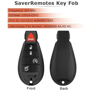 SaverRemotes Llavero de 5 botones compatible con Jeep_2