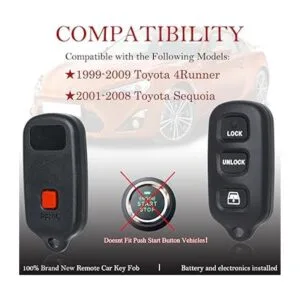 Llavero de repuesto remoto compatible con Toyota 4Runner_2