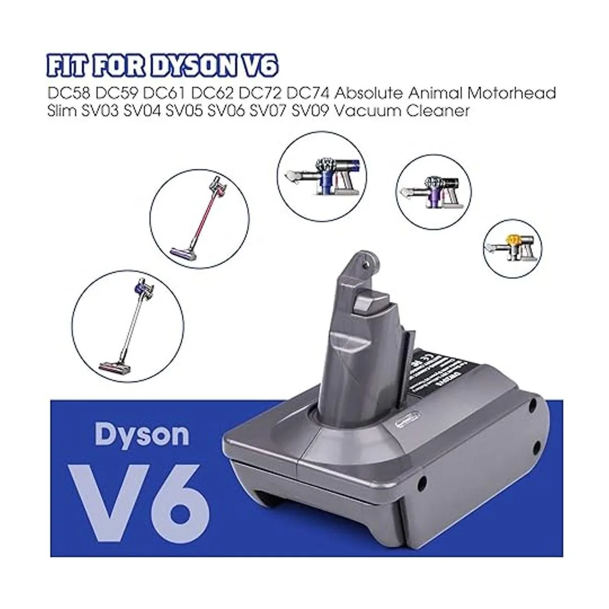 EID Reemplazo para batería Dyson V6 adaptador MIL18V6_2