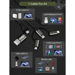 ZeusX Cable múltiple universal 6 en 1 10 pies9.8 ft de_2