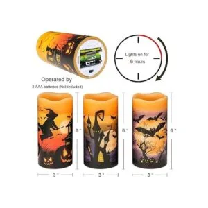 Juego de 3 velas de calcomanía de Halloween de DRomance_2