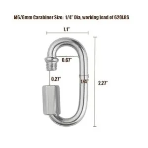 HZSOOCH Paquete de 15 mosquetones de bloqueo ovalados de_2