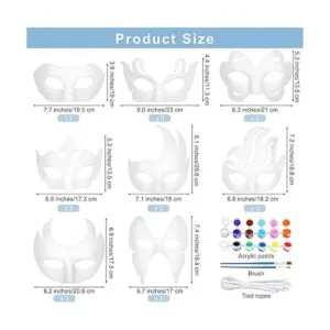 ELCOHO 24 máscaras de papel blanco de media cara máscaras_2