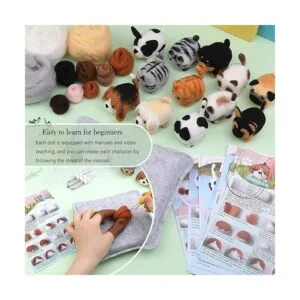 Kit de fieltro de aguja 12 piezas para hacer muñecas kit_3