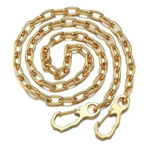 Cinturón de acero inoxidable de oro de 18 quilates de_1