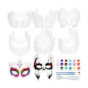 ELCOHO 24 máscaras de papel blanco de media cara máscaras_1