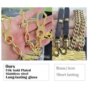 Cinturón de acero inoxidable de oro de 18 quilates de_3