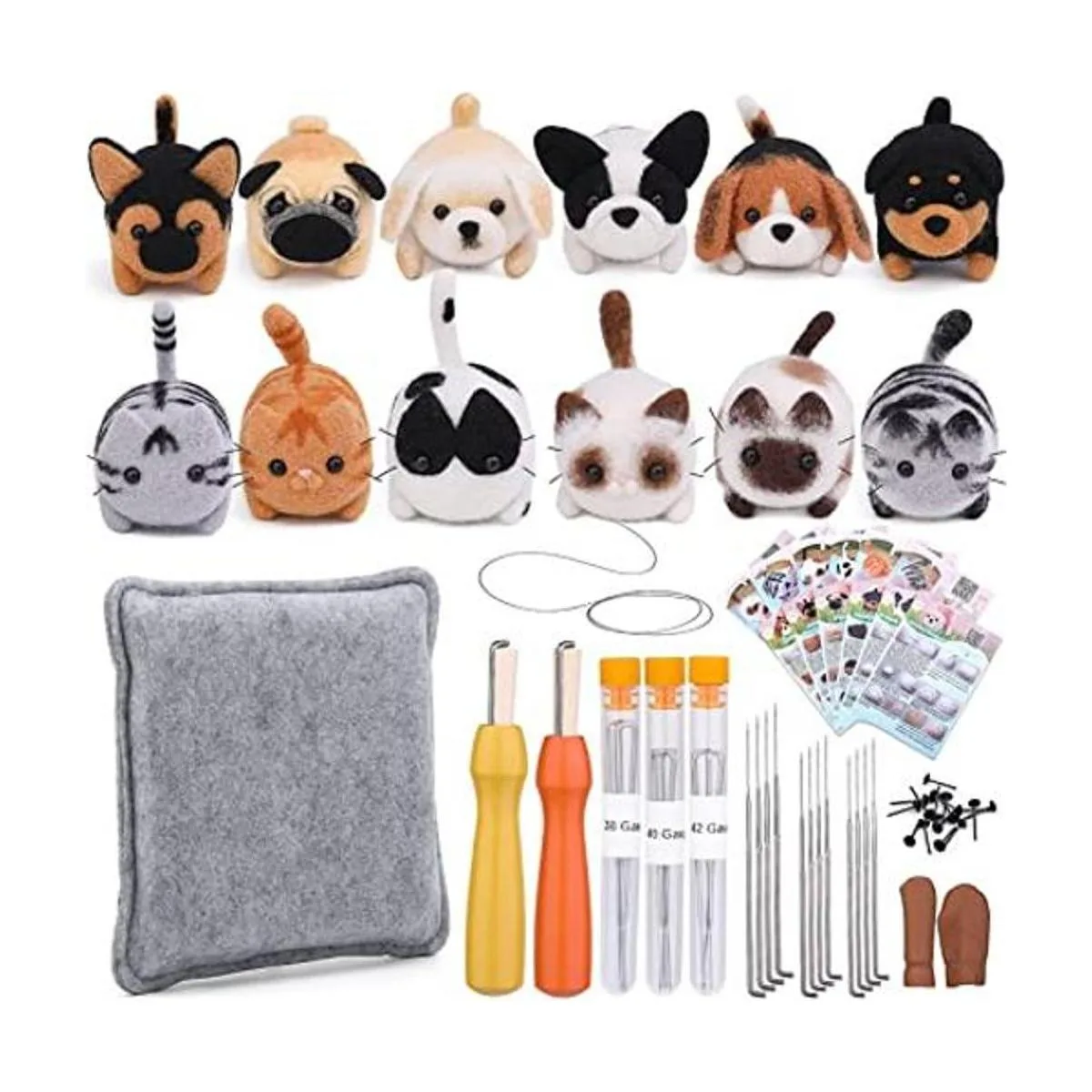 Kit de fieltro de aguja 12 piezas para hacer muñecas kit_1