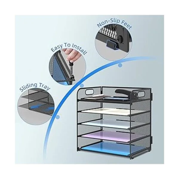 Supeasy Organizador de papel de 5 bandejas bandeja de_3