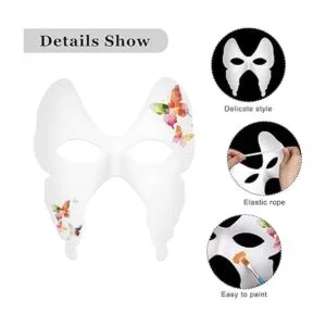 ELCOHO 24 máscaras de papel blanco de media cara máscaras_3