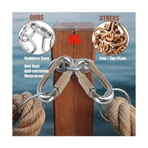 HZSOOCH Paquete de 15 mosquetones de bloqueo ovalados de_3