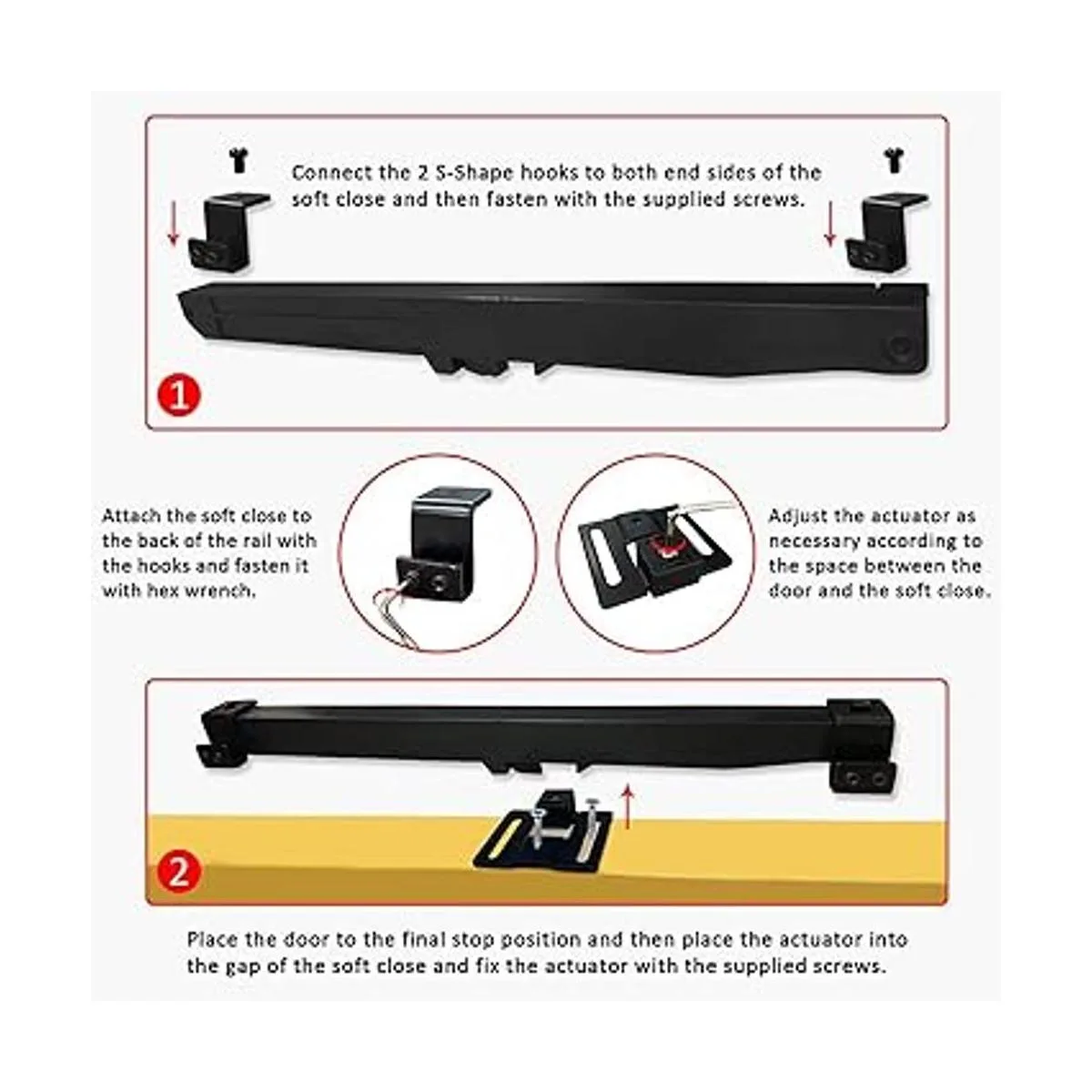 Enconker 2 piezas de mecanismo ligero de cierre suave para_2