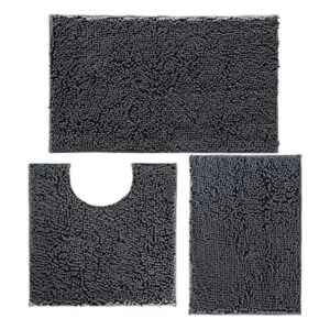 Juego de 3 alfombras de baño de felpilla súper suaves_1