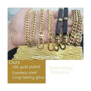 Cinturón de acero inoxidable de oro de 18 quilates de_5