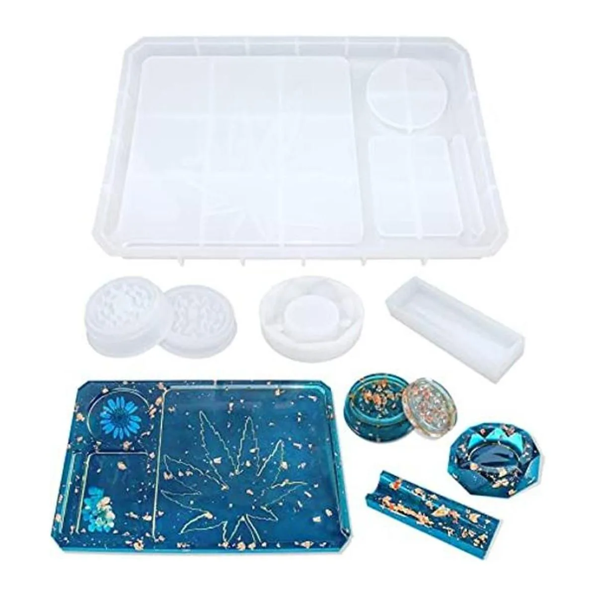 5 moldes de resina de silicona para resina epoxi con molde_1