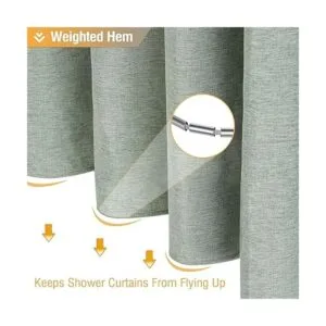 BTTN Cortina de ducha verde salvia juego de cortinas de_4