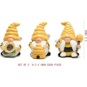 Hodao 3 piezas de decoración de gnomos de primavera de_6