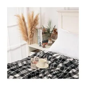 Gealaek Manta decorativa de cachemira sintética con flecos_6