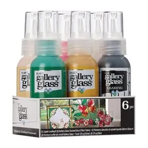 Gallery Glass Kit de pintura de vidrio de 6 piezas para_1