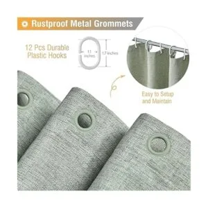 BTTN Cortina de ducha verde salvia juego de cortinas de_3