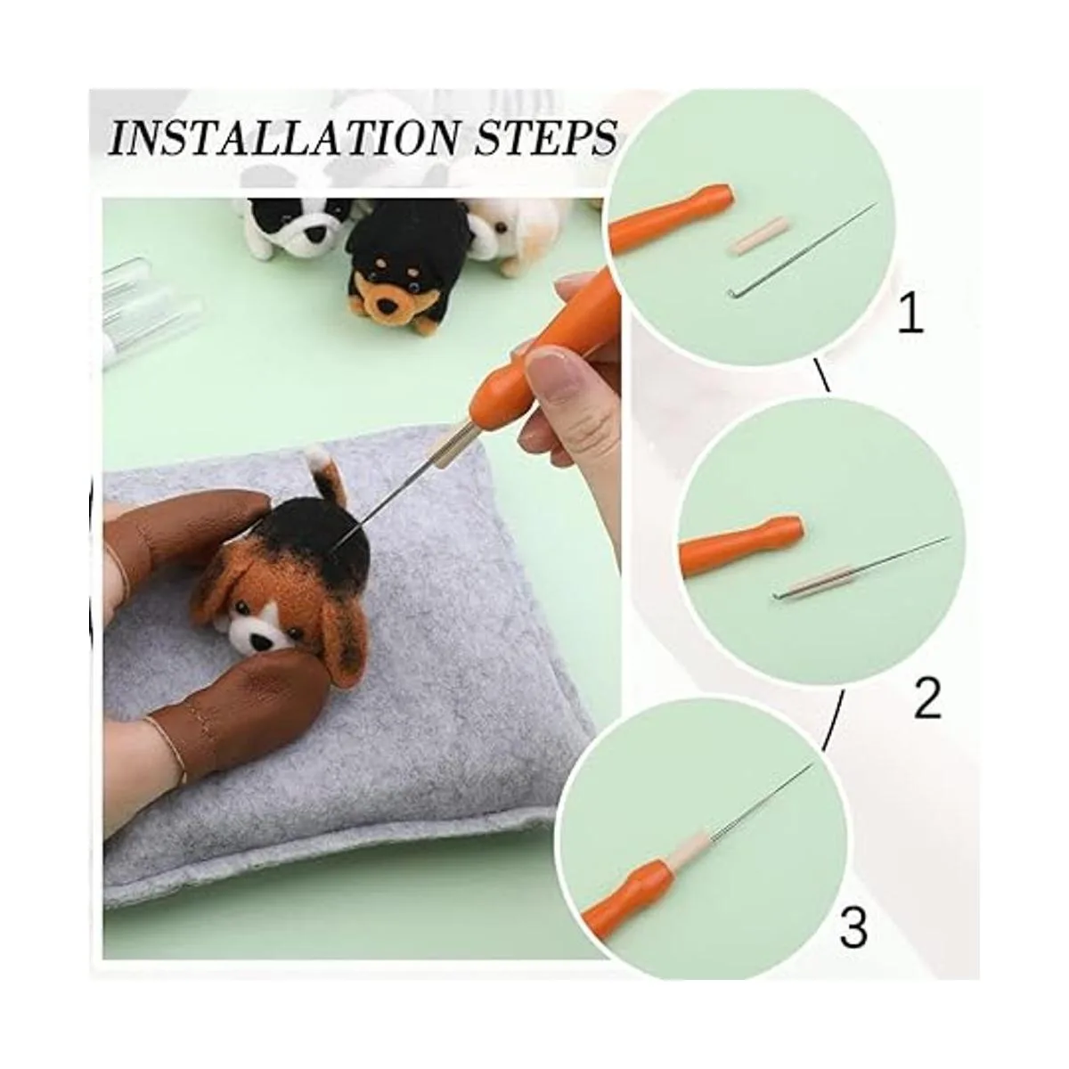 Kit de fieltro de aguja 12 piezas para hacer muñecas kit_6