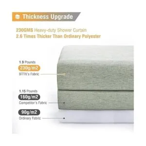 BTTN Cortina de ducha verde salvia juego de cortinas de_5