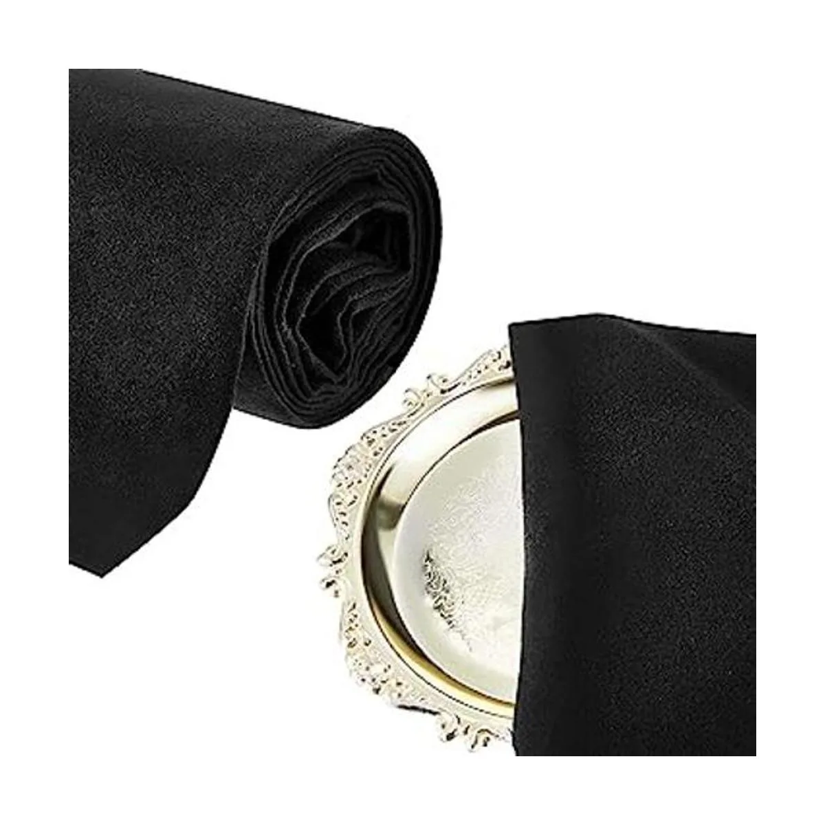 Paño de plata antideslustre de 2 yardas tela negra_1