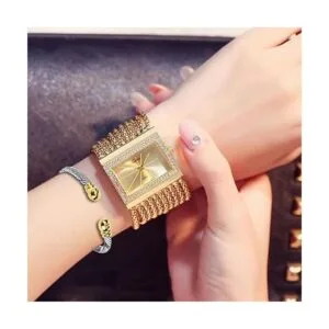 Gosasa Reloj de pulsera multicadena dorado plateado para_2