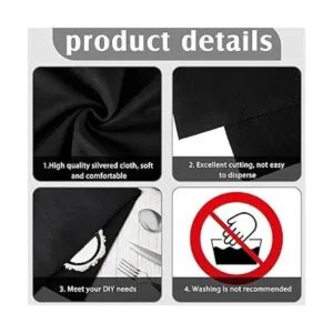 Paño de plata antideslustre de 2 yardas tela negra_3