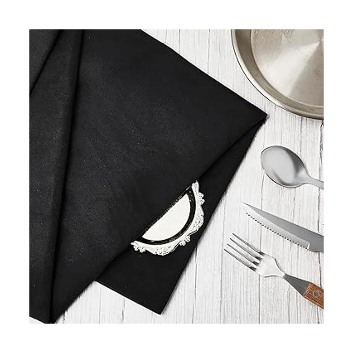 Paño de plata antideslustre de 2 yardas tela negra_6