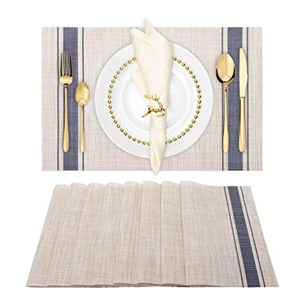 Winknowl Juego de 8 manteles individuales resistentes al_1